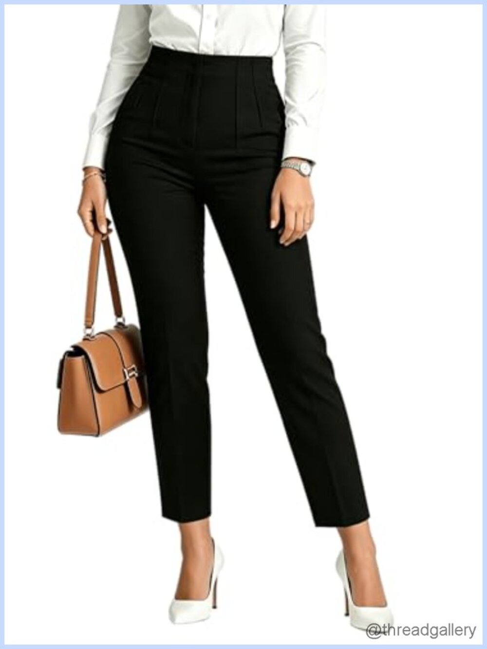 High Waisted Skinny Business Pencil Trousers with Pockets
